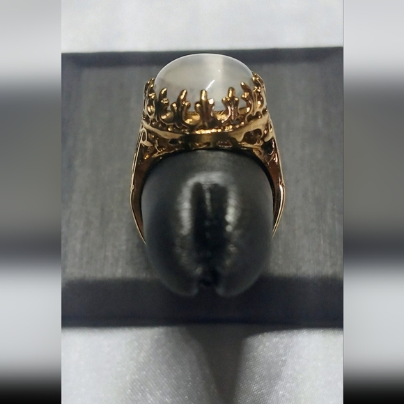 Unique, Gorgerous, Moonstone Antique Ring Sz 5. Gold plated over 925 SS - Picture 5 of 10
